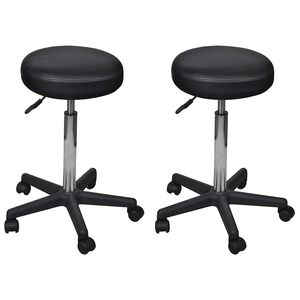 vidaXL B&uuml;rohocker 2 Stk. Schwarz 35,5x84 cm Kunstleder