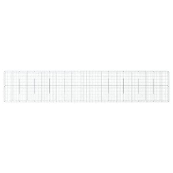 vidaXL Gabione mit Deckel 1100x50x200 cm Verzinktes Eisen
