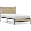 vidaXL Metallbett ohne Matratze Sonoma-Eiche 90x200 cm