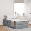 vidaXL Aufbewahrungsbett mit Matratze Hellgrau 90 x 190 cm Polyester
