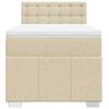 vidaXL Boxspringbett mit Matratze Creme 90x190 cm Stoff
