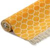 vidaXL Kelim-Teppich Baumwolle 160x230 cm mit Muster Gelb