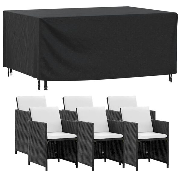 vidaXL Gartenm&ouml;bel-Abdeckungen 2 Stk. Schwarz 172x113x73cm Wasserdicht