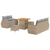 vidaXL Gartensofa-set mit Kissen 8 pcs Beige und Hellgrau Poly-Rattan