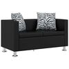 vidaXL 2-Sitzer-Sofa Kunstleder Schwarz
