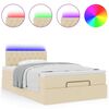 vidaXL Ottoman-Bett mit Matratze & LEDs Creme 120x200 cm Stoff