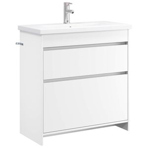 vidaXL Badezimmerm&ouml;bel-Set Wei&szlig; 81 x 40 x 84,5 cm Holzwerkstoff