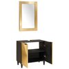 vidaXL Badezimmerschrank-Set 2 pcs Schwarz und Gold Massivholz Mango