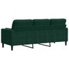 vidaXL 3-Sitzer-Sofa mit Zierkissen Dunkelgr&uuml;n 180 cm Samt