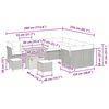 vidaXL Garten-Sofa-Set mit Kissen mit Speicher 12 pcs Grau