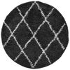 vidaXL Shaggy-Teppich PAMPLONA Hochflor Modern Schwarz Creme &Oslash; 280 cm