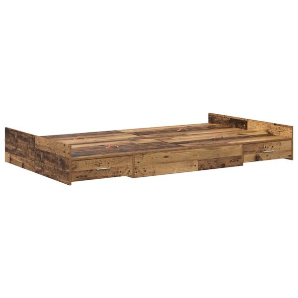vidaXL Aufbewahrungsbettgestell Altholz 120 x 190 cm Holzwerkstoff