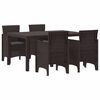vidaXL Garten Essgruppe 5 stk. Braun Polt Rattan