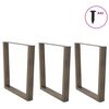 vidaXL Esstischbeine V-Form 3 St&uuml;ck Naturstahl 80x(72-73,3) cm Stahl
