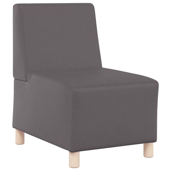 vidaXL Modulares Armfreies Sofa 2 pcs Grau 55 x 74 x 82 cm Kunstleder