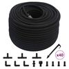 vidaXL Tropfschlauch Schwarz 0,6" 100 m Gummi