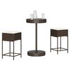 vidaXL 3-tlg. Gartenbar-Set mit Kissen Braun Poly Rattan