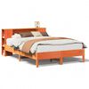 vidaXL Massivholzbett mit Regal ohne Matratze Wachsbraun 150x200 cm