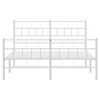 vidaXL Bettgestell mit Kopf- und Fu&szlig;teil Metall Wei&szlig; 135x190 cm