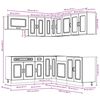 vidaXL 11-tlg. K&uuml;chenschrank-Set Kalmar Braun Eichen-Optik Holzwerkstoff