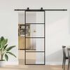 vidaXL Schiebet&uuml;r mit Beschlag Schwarz 76x205 cm ESG-Glas