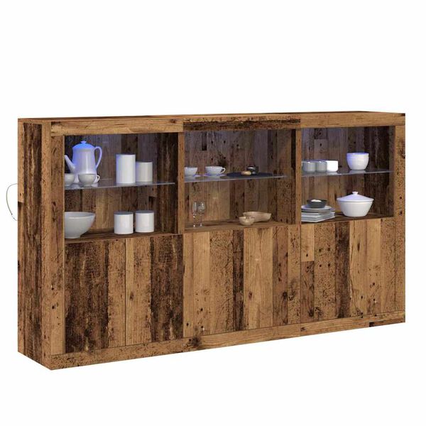 vidaXL LED-Sideboard Altholz 181,5 x 37 x 100 cm Holzwerkstoff