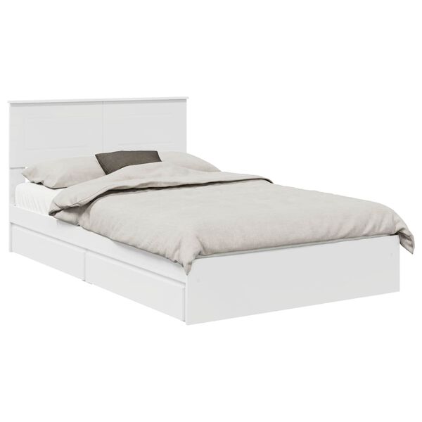 vidaXL Aufbewahrungsbett mit Kopfteil Wei&szlig; 135 x 190 cm Holzwerkstoff
