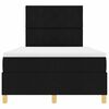 vidaXL LED Boxspringbett mit Matratze Schwarz 120 x 200 cm Stoff