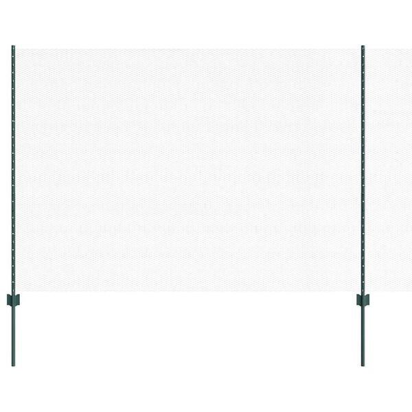 vidaXL Zaun mit Pfosten Gr&uuml;n 1,6 x 50 m Stahl und PVC
