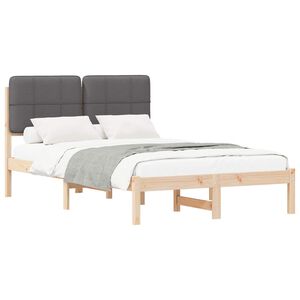 vidaXL Bettgestell mit gepolstertem Kopfteil Dunkelgrau 120 x 190 cm