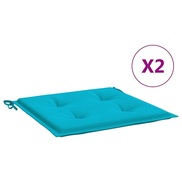 vidaXL Gartenstuhl-Kissen 2 Stk. T&uuml;rkis 40x40x4 cm Stoff