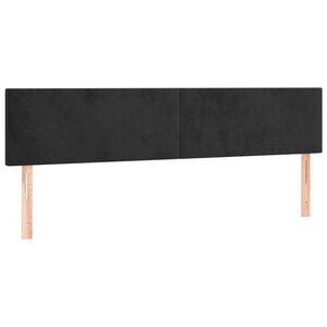 vidaXL Kopfteile Schwarz 160x5x78/88 cm Samt
