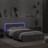 vidaXL Bettgestell mit Kopfteil LED-Beleuchtung Grau Sonoma 140x190 cm