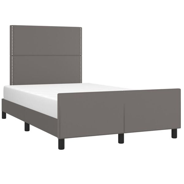 vidaXL Bettgestell mit Kopfteil Grau 120x200 cm Kunstleder