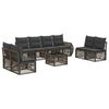 vidaXL Gartensofa-set 9 pcs Grau und Dunkelgrau Poly-Rattan