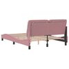 vidaXL Bettgestell mit LED ohne Matratze Rosa 140x190 cm Samt