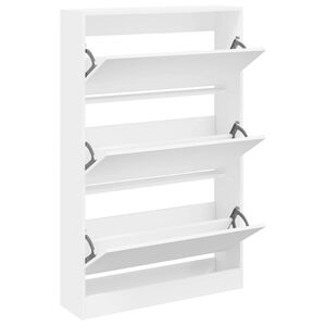 vidaXL Schuhschrank Wei&szlig; 80x21x125,5 cm Holzwerkstoff