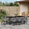 vidaXL Garten Essgruppe 9 pcs Anthrazit Pulverbeschichteter Stahl
