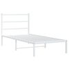 vidaXL Bettgestell mit Kopfteil Metall Wei&szlig; 90x190 cm