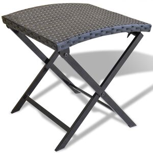 vidaXL Klapphocker Poly Rattan Schwarz