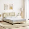 vidaXL Bettgestell mit LED ohne Matratze "Hvar" Creme 120x200 cm Stoff
