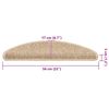 vidaXL Stufenmatten 15 Stk. 56x17x3 cm Hellbeige Halbrund