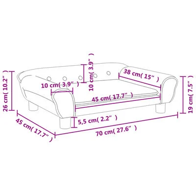 vidaXL Kindersofa Dunkelgrau 70x45x26 cm Samt