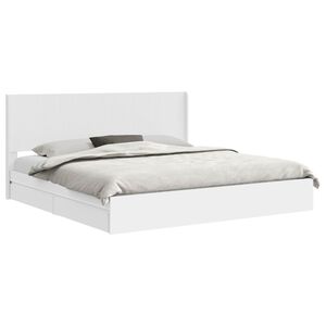 vidaXL Bettgestell mit Stauraum und Kopfteil Wei&szlig; 180 x 200 cm