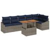 vidaXL Garten-Sofa-Set mit Speicher 7 pcs Grau Poly Rattan