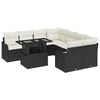vidaXL Gartensofa-set 9 Stk. 8-Sitzanzahl Schwarz Polyrattan