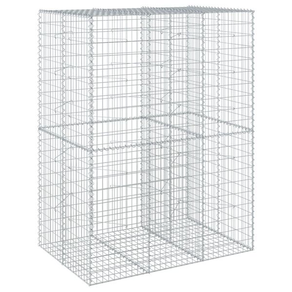 vidaXL Gabione mit Deckel 150x100x200 cm Verzinktes Eisen