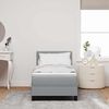 vidaXL Boxspringbett mit Matratze mit LED Hellgrau 80 x 200 cm Stoff