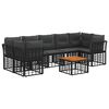 vidaXL Outdoor-Sofagarnitur 8 stk. Schwarz und Dunkelgrau Poly-Rattan
