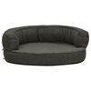 vidaXL Hundematratze Ergonomisch 60x42cm Leinenoptik Fleece Dunkelgrau